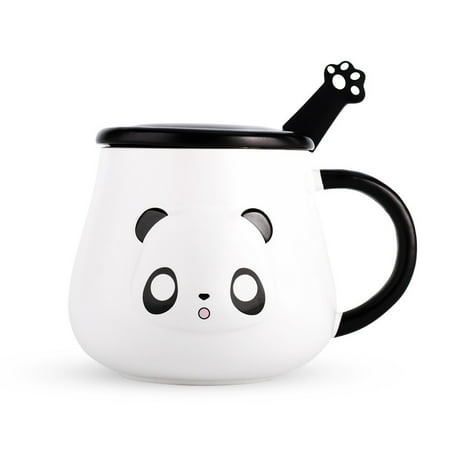 

Funny Panda Mug Panda Coffe Mugs with Lid & Spoon Cute Panda Ceramic Coffee Mug Kawaii Panda Cup Gifts for Girls Women Men Kids (Despise Gift Box)
