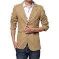 thumbnail image 2 of EQWLJWE Mens Suit Blazer Sport Coat Lightweight Two Button Business Jackets Formal Dress Job Interview Office Coat Gift for Brother Khaki S, 2 of 3