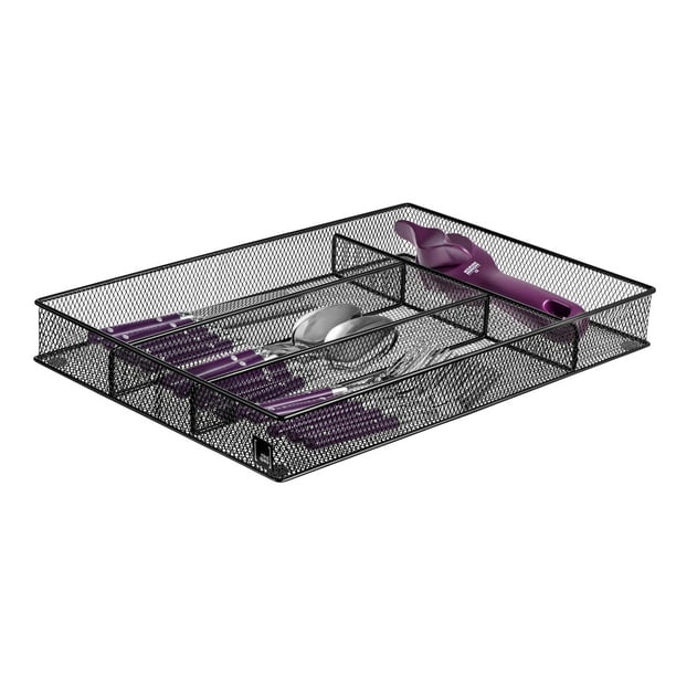 Cutlery Tray by Mindspace, 4 Compartments Kitchen Utensil Drawer