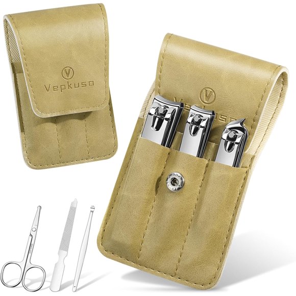 shiyou-Nail Clippers Set, 6 Pcs Toenail Clippers, Stainless Steel Fingernail Clipper, and PU Leather Manicure Set, Gift Ideas