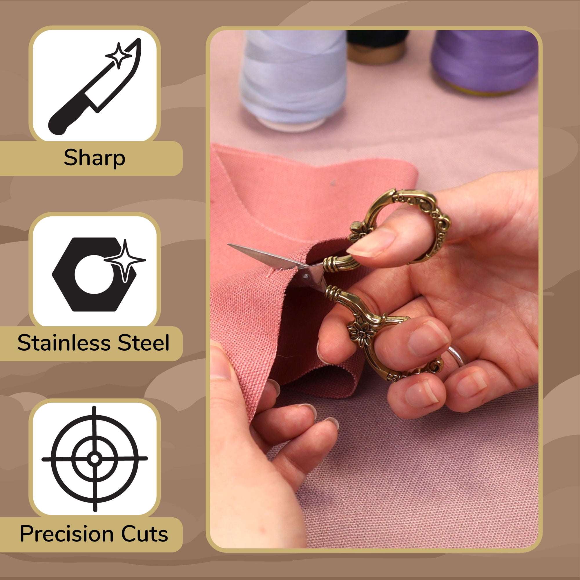 JubileeYarn Blooming Embroidery Scissors - Bronze, Copper, Gold - 9 Total Scissors