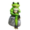 thumbnail image 2 of Cheer.US Frog Statue Figurine Home Decor,Frog Sitting On Stone Statue Drinking Coffee Sculpture, Personalized Collectible Mascot for Indoor Outdoor Yard Garden Decoration, 2 of 7