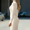 thumbnail image 4 of Elvqul Dresses for Women Long Sleeve Collared Womens Dresses Plus Size Solid Pullover Long Dresses Beige Fashion, 4 of 8