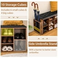 thumbnail image 5 of Resenkos Shoe Storage Bench with Umbrella Stand and Adjustable Shelf-Rustic Brown, Space-Saving Shoe Rack Organizer for Closet Entryway, 5 of 7