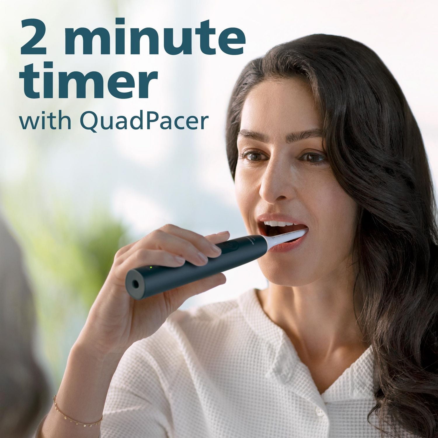 Brosse à dents électrique Philips Sonicare 4100, brosse à dents électrique rechargeable avec capteur de pression, blanc, HX3681/28