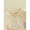 thumbnail image 6 of Musuos nfant Baby Fall Romper, 3 6 9 12M Fuzzy Letter Embroidery Long Sleeve Round Neck Bodysuit, 6 of 10