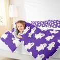 thumbnail image 4 of jejeloiu Kawaii Ghost Bedding Comforter Set,Halloween Theme Twin Comforter Sets,Purple White Bedding Set For Girls,Lightweight Room Decor Reversible,2pcs, 4 of 8