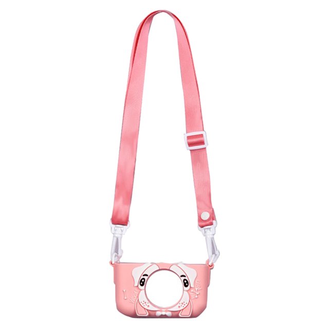 Mini Carcasa De Cámara Funda de silicona ajustable para cámara de dibujos animados mini portátil (perro rosa) Tmvgtek libre de BPA