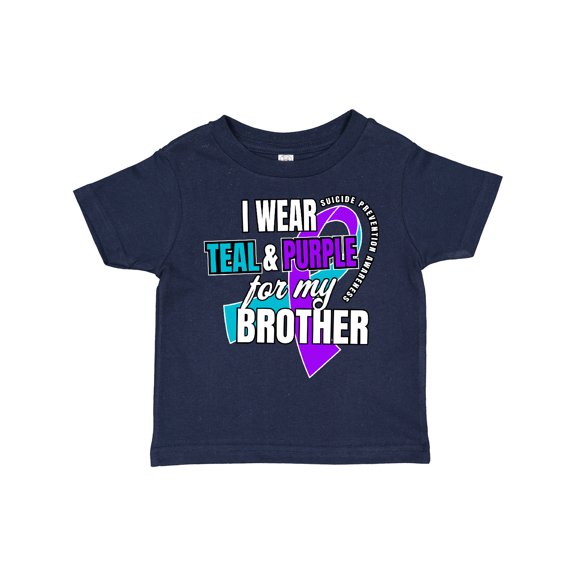 Inktastic Suicide Prevention I Wear Teal and Purple for My Brother Boys or Girls Toddler T-Shirt