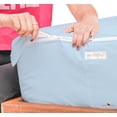 thumbnail image 3 of Zip-On Fitted Sheet Set - Designed for Mattresses with Up to 8" Inch Deep Pockets - Includes 1 Fitted Sheet Base and 2 Zip-On Sheets King Size - 600 TC - Light Blue Color, 3 of 4