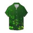 thumbnail image 2 of Men's Casual Short Sleeve Printed Shirt with Turndown Collar for St. Patrick's Day, 2 of 5
