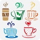 thumbnail image 1 of Plantilla para pintar bebidas calientes, 30 x 30 cm, reutilizable, para tazas y vasos. Plantilla grande para dibujar café o té. Tema diario., 1 of 7