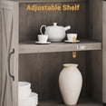 thumbnail image 2 of Qinaqin Compacto 5 Niveles Farmhouse Madera Bookcase Abierto Shelves & cm de Profundidadoors para Vintage Profundidadisplay en Living Rooms Bedrooms Apartments Offices (Gray), 2 of 7