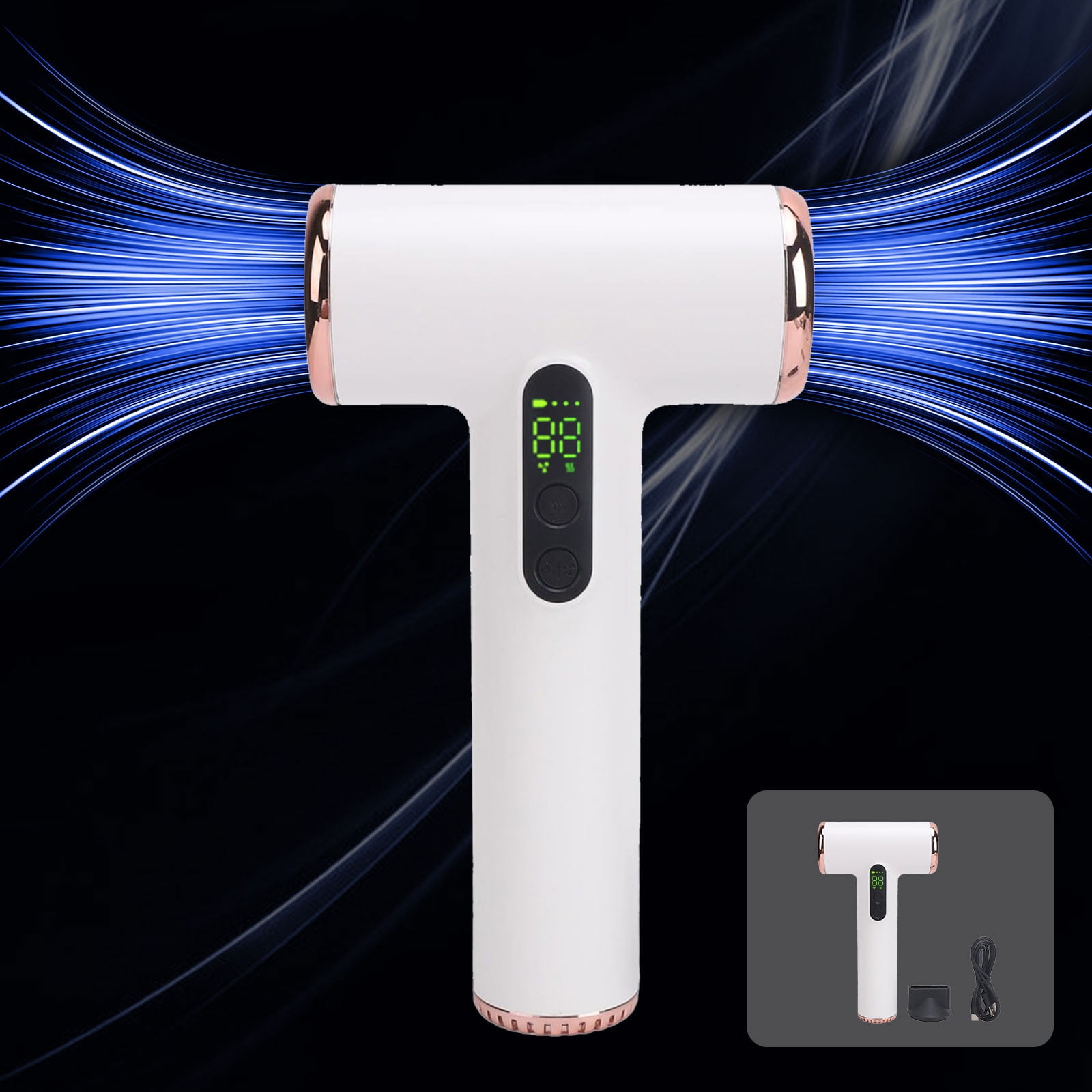 YATLTE Cordless Hair Dryer Gift Set, Portable Rechargeable Wireless Blow Dryer, USB Rechargeable Hair Dryer, Nozzle and Diffuser Attachments, suitbale for All Hair Types