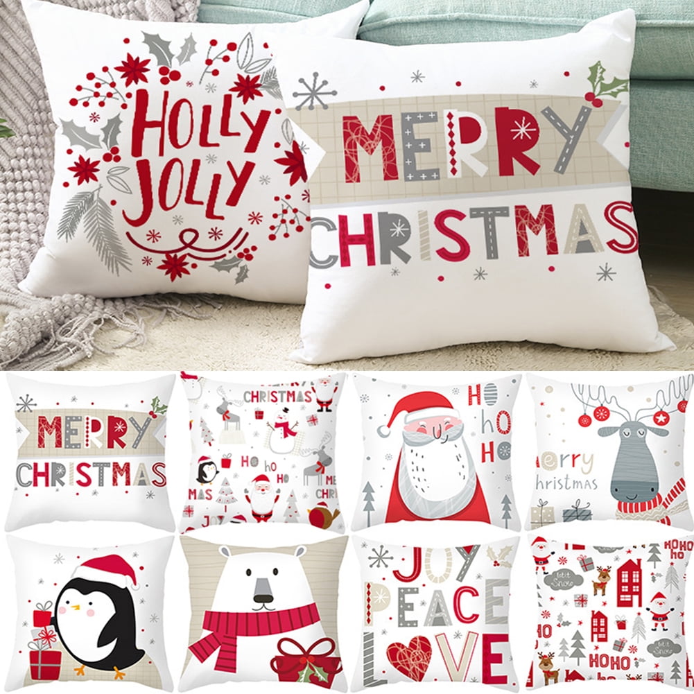 18x18" X-mas Christmas Pillow Case Sofa Car Cushion Cover Multi-color Cotton US 