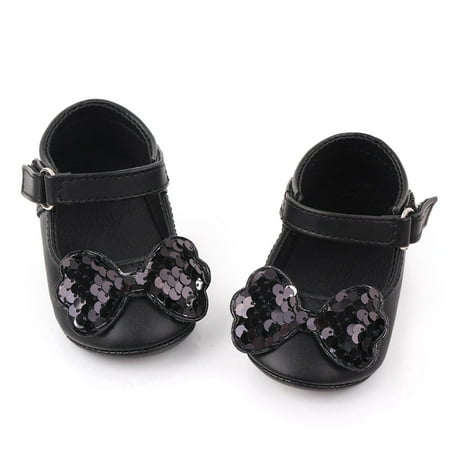 

MERSARIPHY Baby Girls PU Leather Flats Shoes First Walkers Non-Slip Summer Princess Shoes