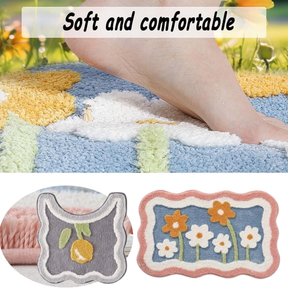 2-Piece Plush Bathroom Rug Set with U-Shaped Toilet Mat | Soft Pink Absorbent Microfiber Bath Mat & Contour Rug | Non-Slip Machine Washable Bath Carpet