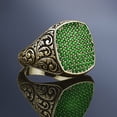 thumbnail image 1 of Anillo de piedra de ágata Natural ovalada grande Vintage para hombre, anillo de hormiga de circón rojo amarillo con incrustaciones Retro para mujer, anillo de boda, joyería turca Tan Jianjun unisex, 1 of 2