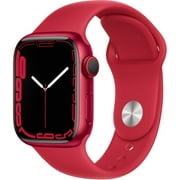 Apple Watch Series 7 GPS + Cellular, 41 mm (Produit) Boîtier en aluminium ROUGE avec (Produit) Bracelet Sport ROUGE - Régulier