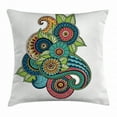 thumbnail image 1 of Doodle Throw Pillow Cushion Cover, Ethnic Floral Zentangle Pattern with Vibrant Colors Henna Paisley Mehndi Doodle, Decorative Square Accent Pillow Case, 18 X 18 Inches, Multicolor, by Ambesonne, 1 of 2
