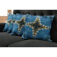 thumbnail image 5 of Ambesonne Blue Throw Pillow Cover 4 Pack, Ikat Pattern, 16", Blue Orange, 5 of 5