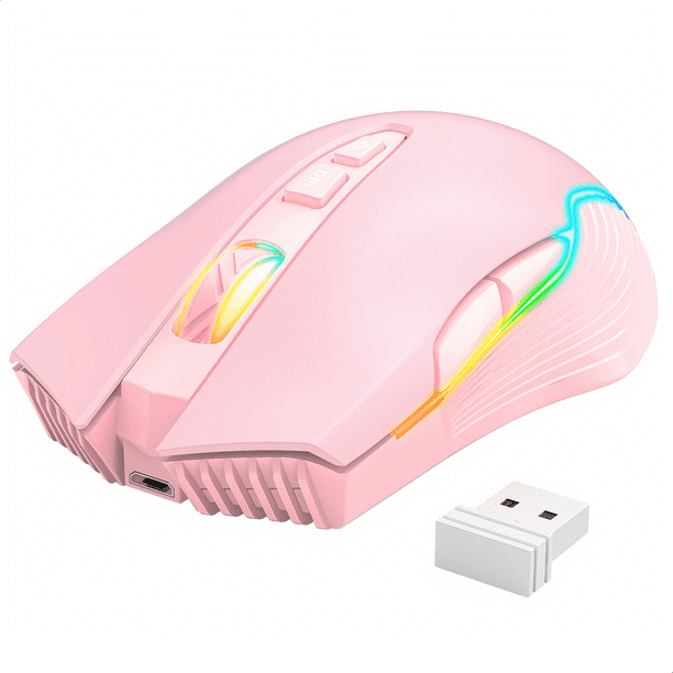 Mouse Gamer Inalámbrico BINDEN 905W Luz RGB hasta 3600 DPI rosa Binden CW905W-BLK