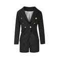 thumbnail image 4 of qolati Blazers Shorts Set for Women Elegant 2 Piece Business Work Outfits Dressy Long Sleeve Open Front Blazer Short Suits, 4 of 6