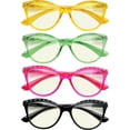 thumbnail image 2 of Eyekepper Women 4-pack Computer Reading Glasses Blue Light Blocking Eyeglasses Cat-eye Style Rhinestone Readers +1.00, 2 of 5