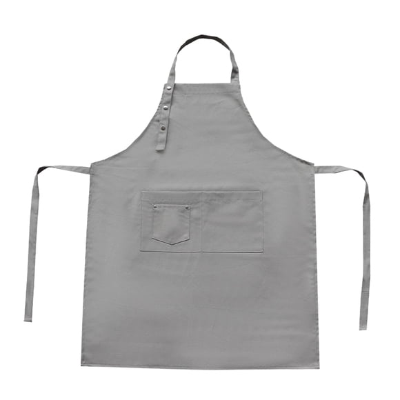 Delantal de cocina, delantal de barbacoa, delantal de chef, delantal impermeable con pechera, delantal de lavandería para comedor Gris