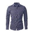 thumbnail image 1 of INSPIRE CHIC Men's Polka Dots Printed Long Sleeve Button Down Slim Dress Shirt, 1 of 7