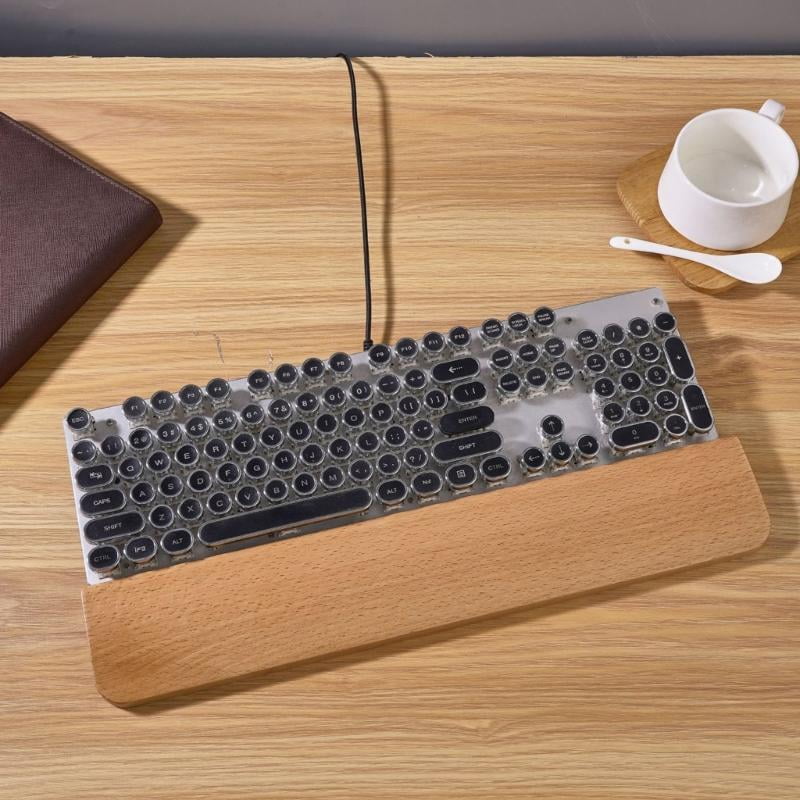 CEORPER Ergonomic Beech Wood Keyboard Wrist Rest Comfortable for Easy Typing Relief