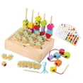 thumbnail image 3 of Juguete de secuenciación de cuentas de madera Montessori, juguetes de rompecabezas de combinación de colores, apilador de formas a juego, para niños, 3 of 9