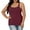 Red, variant on Sociala Plus Size Square Neck Slim Camisole For Women Adjustable Straps Stretch Tank Tops
