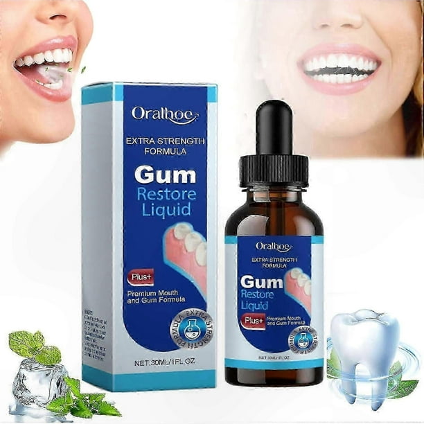 Receding Gum Treatment Drops - Deep Clean Mouth Rinse for Fresh Breath and Gum Health Support Solution