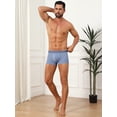 thumbnail image 4 of DARING DIVA Men's Comfortable Striped Stretch Waistband Boxer Underwear 32 Blue, 4 of 5