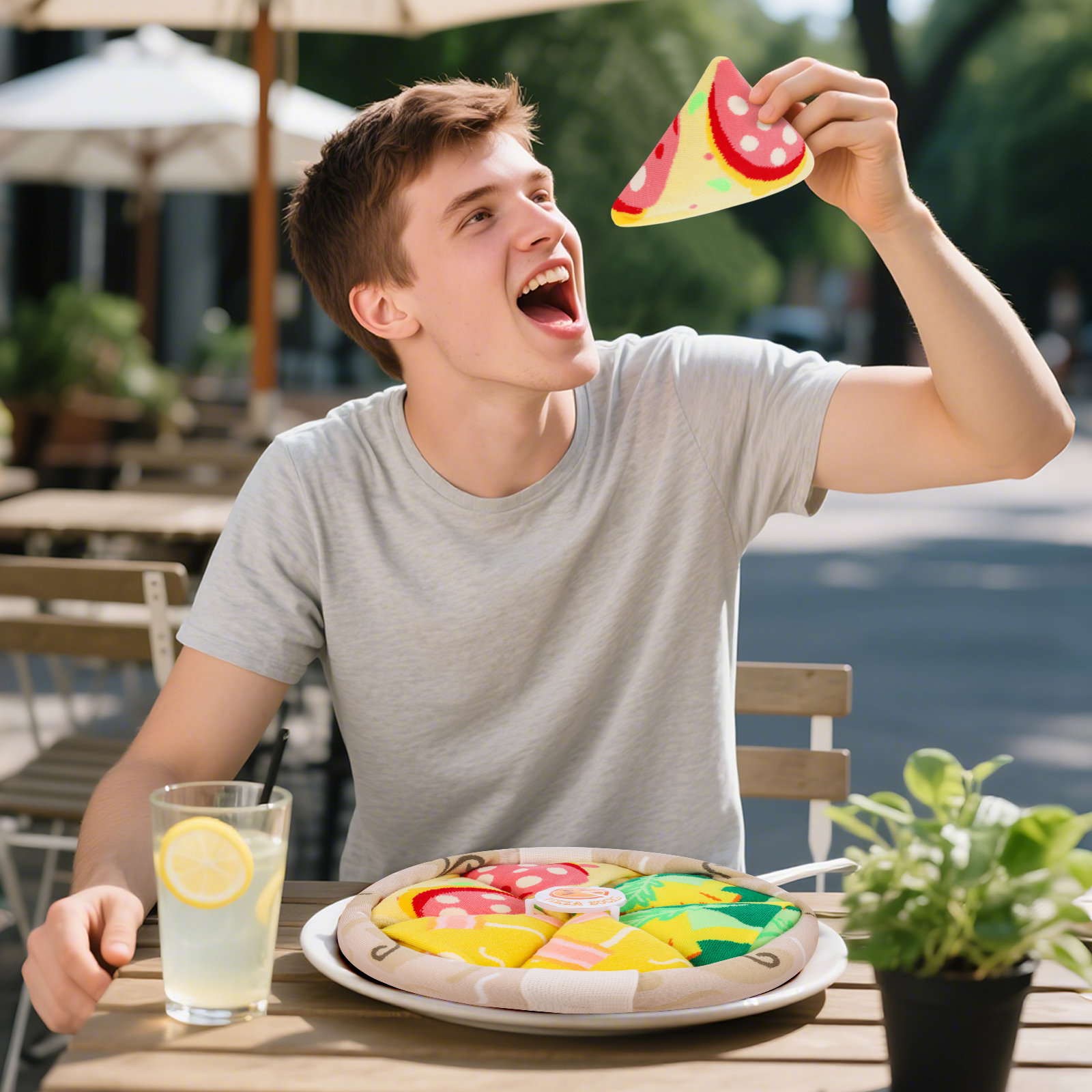 Funny Pizza Socks Box for Men Dad Women Teen Boys - Pizza Lovers Gifts Novelty Food Silly Socks-Easter Fathers Valentines Birthday Gifts Ideas Christmas Stocking Stuffers(Black,4 Pairs）