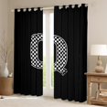 thumbnail image 2 of Feelyou Cartoon Letter Q Curtains Pack of 2 (42x84 Each) for Kid, Buffalo Monogrammed Curtains Blackout, Square Geometric Bedroom Curtains, Black Out Curtains Decor, 2 of 6