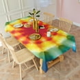 thumbnail image 3 of Tie Dye Soft Petal Ring Pattern Rectangle Tablecloth 60"x120",Waterproof Polyester Rectangle Table Cloth, Wipeable Spillproof Polyester Tablecloth for Dining, Camping, Indoor and Outdoor, 3 of 6