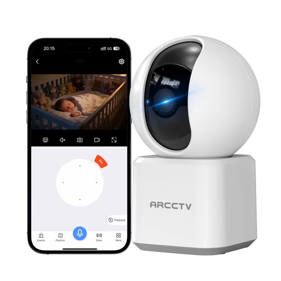 ARCCTV Indoor Security Camera, 2K Baby Monitor with Night Vision for Home Security, Two-Way Audio, 5G WiFi Cameras for Baby/Nanny/Pet/Elderly, Alexa