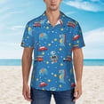 thumbnail image 2 of Sikiie Cartoon Animals 1 Print Men's Hawaiian Shirt, Summer Beach Button Pocket Short Sleeve T-Shirt,X-Large, 2 of 7