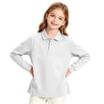 thumbnail image 5 of Uniform Shirts for Girls 10-12 Long Sleeve Pique Polo Shirt with Collar Button Down Kids Uniforms for Girls Moisture-Wicking Classic Girls Top, 5 of 7