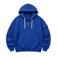 thumbnail image 4 of Bainana Men'S Half Zip Hoodie Long Sleeve Trendy Hoody Solid Color Hooded Tops Workout Wear Fall Outfit Size L, 4 of 4