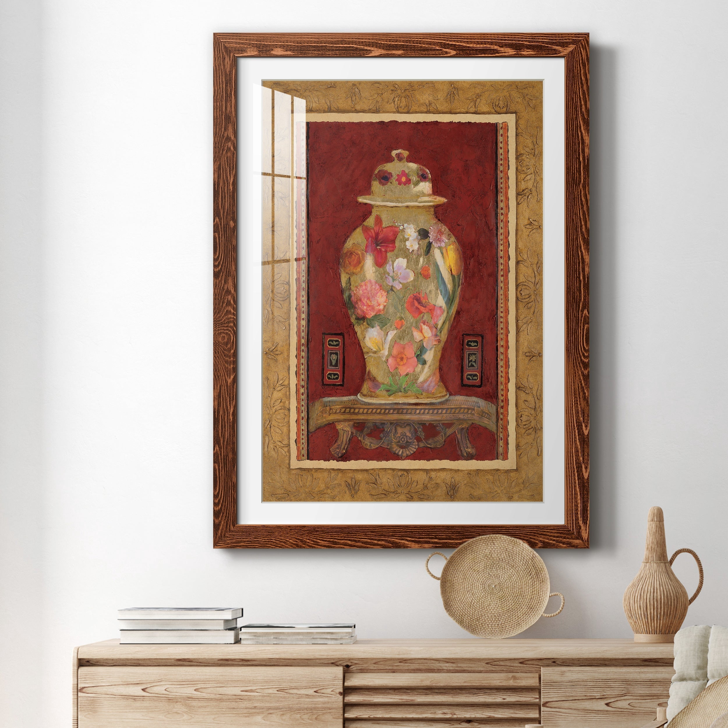 Romantic Urn I - Premium Framed Print - Distressed Barnwood Frame - Ready to Hang
