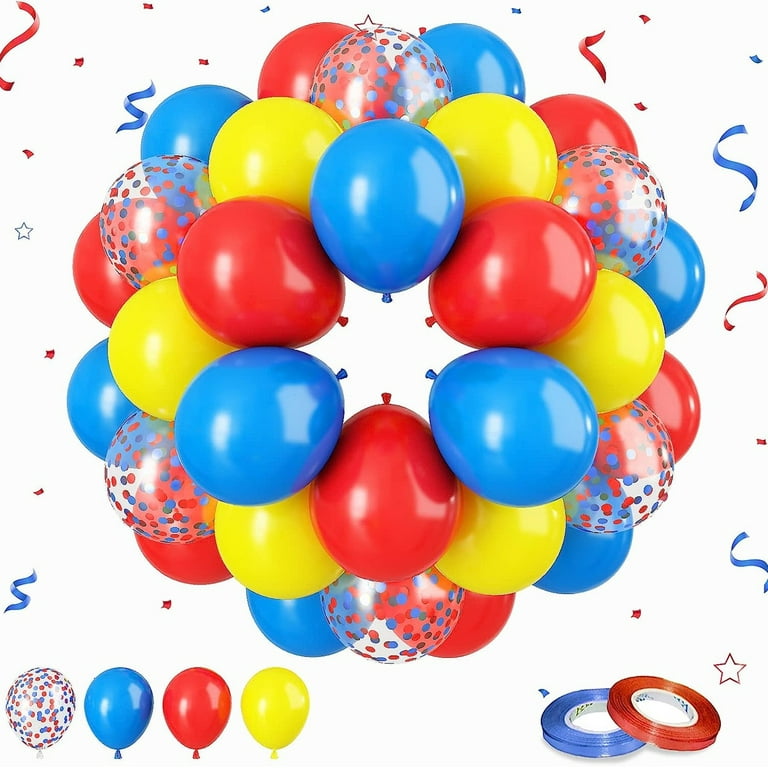 Lot de 6 ballons Noël imprimés - Rouge/Vert/Bleu/Or - 30cm : Ballons rouges  sur Sparklers Club