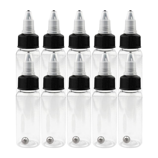 5 botellas Boston de plástico dispensadoras de tinta para aerógrafo de tatuaje de 30/50/60/120/250 ml 30ml