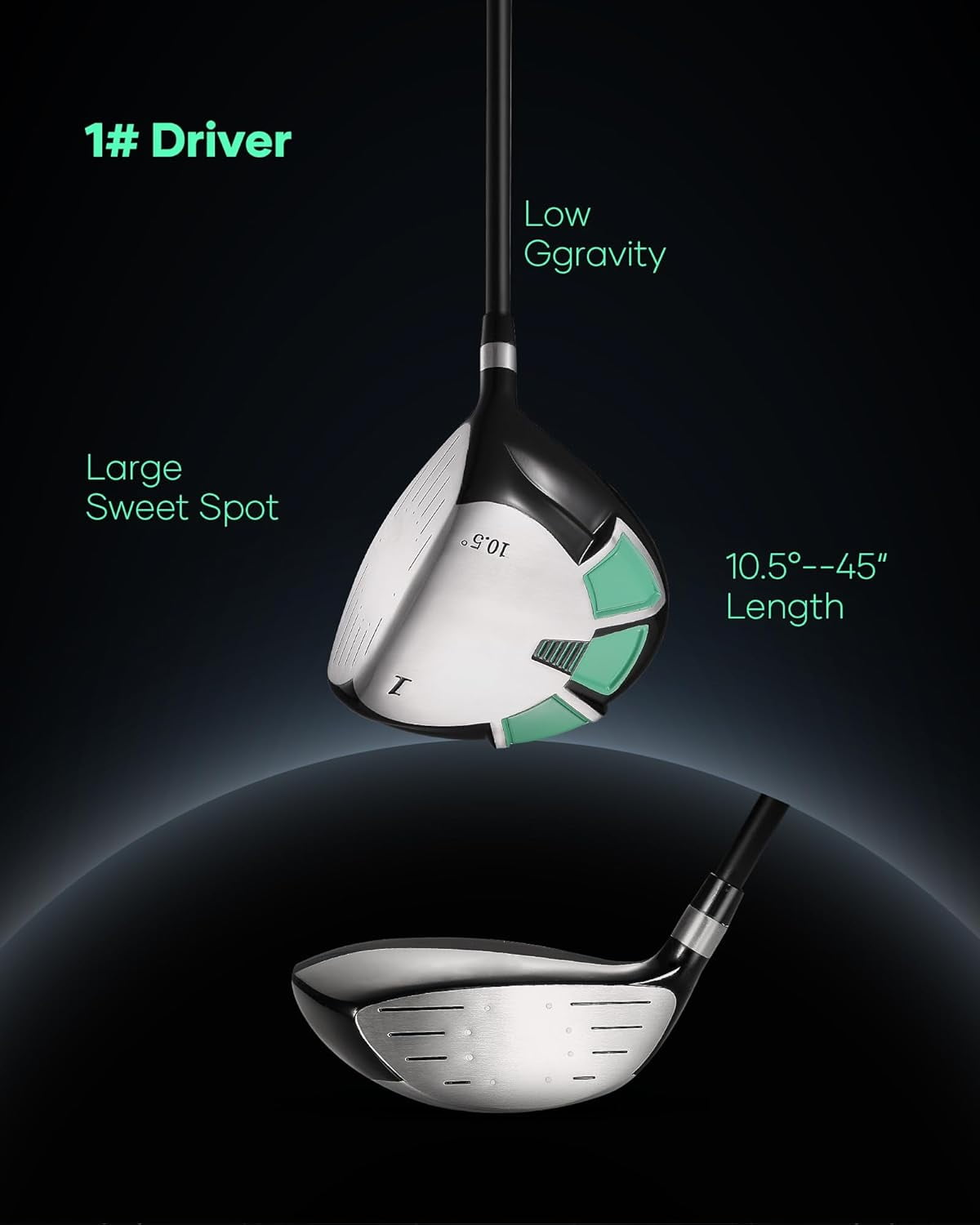 Naipo Golf Club Set 9 Piece Complete Golf Set for Right Handed with Stand Bag and 3 Bonus Head Covers