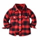 thumbnail image 1 of Camisa de franela a cuadros para niños y niñas, chaqueta de manga larga con botones, top de franela a cuadros, ropa para niñas y niños, 1 of 6