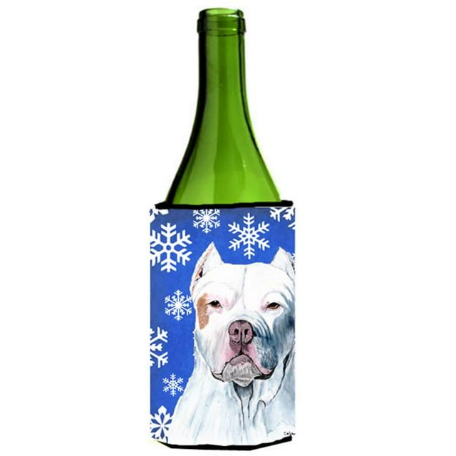 Pit-bull Hiver Flocons de Neige Vacances Bouteille de Vin Douille Hugger