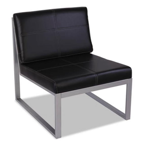 Reception Lounge Furniture, Cube Chair, 27w x 31.13d x 30h, Black-Silver