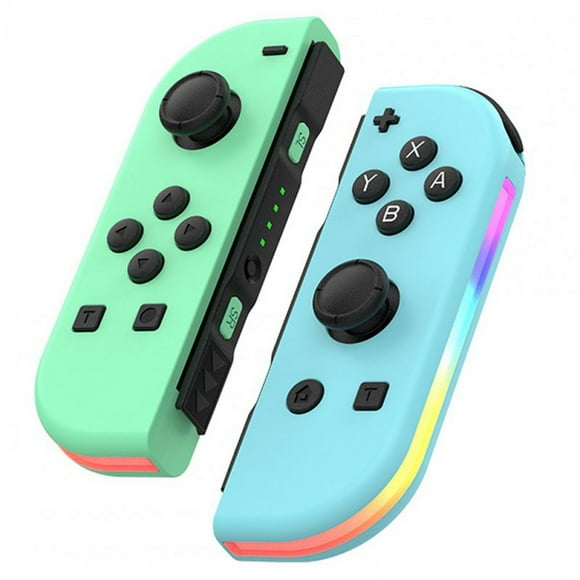 Games Controller Wireless Color Rgb Lighting Game Console Handheld Console with Dual Vibration Green Blue